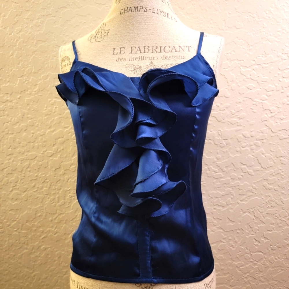 Satin ruffle dress top